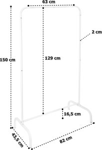 Wieszak stojący na ubrania BADIS biały 3
