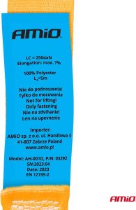 Pas transportowy z klamr? samozaciskow? 5m x 25mm AMIO-03292 4