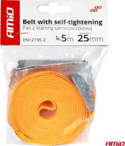 Pas transportowy z klamr? samozaciskow? 5m x 25mm AMIO-03292 5