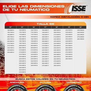 Łańcuchy śniegowe tekstylne Isse Classic rozmiar 66 EN16662-1-2020 ONORM 5121- 2021 2 szt. 2