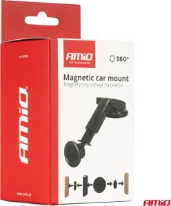 Uchwyt samochodowy magnetyczny do telefonu na szybę z przyssawk? regulowany 360 AMIO-04145 8