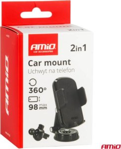 Uchwyt do samochodu na telefon kokpit i kratkę wentylacyjn? 2w1 360 AMIO-04138 8