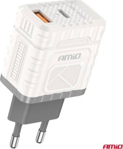 Ładowarka sieciowa Quick Charge GaN 30W USB-A + USB-C AMIO-04286 2