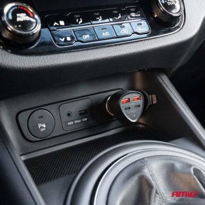 Ładowarka samochodowa 50W 2x USB-A + 2x USB-C AMIO-04284 3