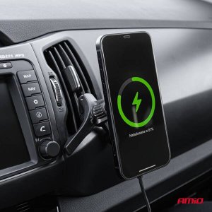 AMiO Uchwyt samochodowy na telefon do kratki i na kokpit z szybką ładowarkę indukcyjną Qi2 15W AMIO-04180 14