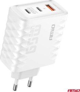 Ładowarka sieciowa Quick Charge 65W USB-A + 2x USB-C AMIO-04289 2
