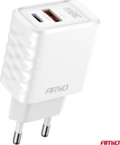 Ładowarka sieciowa Quick Charge GaN 38W USB-A + USB-C AMIO-04287 2