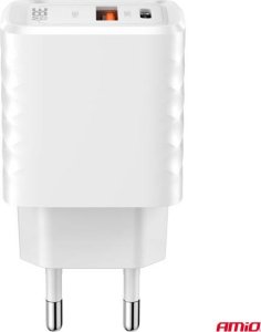 Ładowarka sieciowa Quick Charge GaN 38W USB-A + USB-C AMIO-04287 3