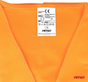Kamizelka ostrzegawcza odblaskowa pomarańczowa z certyfikatem XXL AMIO-03985 4