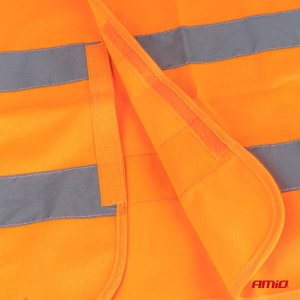 Kamizelka ostrzegawcza odblaskowa pomarańczowa z certyfikatem XXL AMIO-03985 6