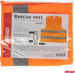 Kamizelka ostrzegawcza odblaskowa pomarańczowa z certyfikatem XXL AMIO-03985 9