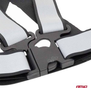 Szelki odblaskowe czarne kamizelka drogowa odblaskowa AMIO-03938 2