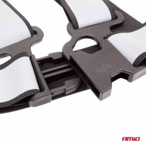 Szelki odblaskowe czarne kamizelka drogowa odblaskowa AMIO-03938 3