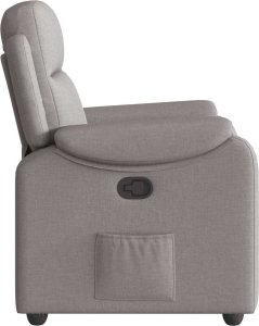 vidaXL Fotel rozkładany, kolor taupe, obity tkaniną 4