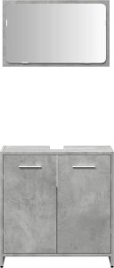 vidaXL Szafka łazienkowa z lustrem, szarość betonu 4