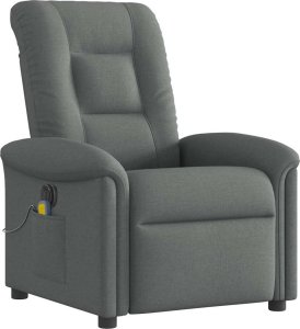 vidaXL Rozkładany fotel masujący, elektryczny, ciemnoszary, tkanina 4