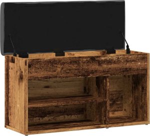 vidaXL Ławka ze schowkiem na buty, stare drewno, 82x32x45,5 cm 7