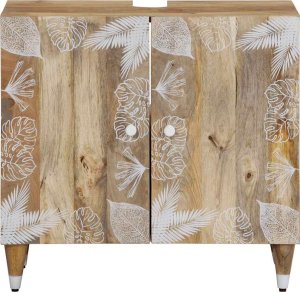 vidaXL Szafka pod umywalkę, 62x33x58 cm, lite drewno mango 2