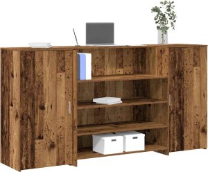 vidaXL Biurko recepcyjne Stare drewno 200x50x103,5 cm Drewno klejone 1