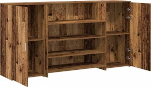 vidaXL Biurko recepcyjne Stare drewno 200x50x103,5 cm Drewno klejone 6