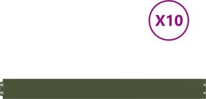 vidaXL Obrzeża trawnikowe 10 szt. Oliwkowo-zielone 10x103 cm 2