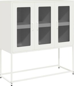 vidaXL Szafka, biała, 100,5x39x107 cm, stal walcowana na zimno 2