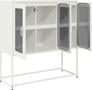vidaXL Szafka, biała, 100,5x39x107 cm, stal walcowana na zimno 6