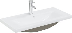 vidaXL Szafka pod umywalkę z wbudowaną umywalką i baterią Stare drewno 5