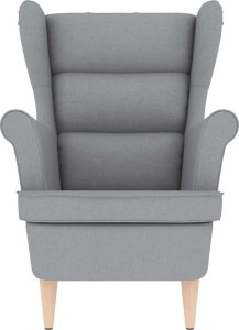 vidaXL Fotel, jasnoszary, 74x84x100 cm, obity tkaniną 4