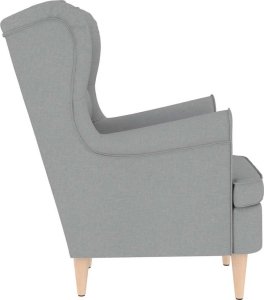 vidaXL Fotel, jasnoszary, 74x84x100 cm, obity tkaniną 5