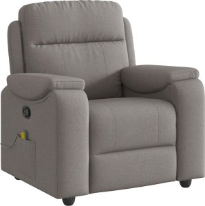 vidaXL Rozkładany fotel masujący, taupe, obity tkaniną 2