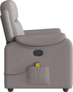 vidaXL Rozkładany fotel masujący, taupe, obity tkaniną 4