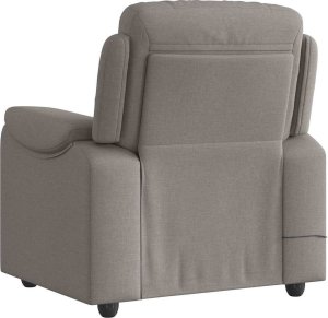 vidaXL Rozkładany fotel masujący, taupe, obity tkaniną 5