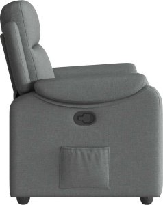 vidaXL Fotel rozkładany, ciemnoszary, tapicerowany tkaniną 4