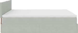 vidaXL vidaXL Rama łóżka otomana z materacem, szara, 180x200 cm, aksamit 8