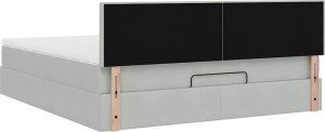 vidaXL vidaXL Rama łóżka otomana z materacem, szara, 180x200 cm, aksamit 9