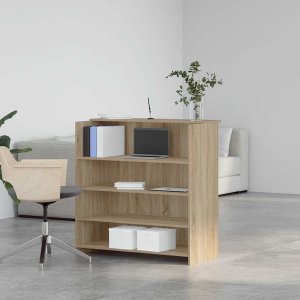 vidaXL vidaXL Biurko recepcyjne dąb sonoma 100x50x103,5 cm Drewno klejone 3