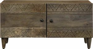 vidaXL Stolik kawowy Jasnoszary 80x50x40 cm Drewno lite Mango 2