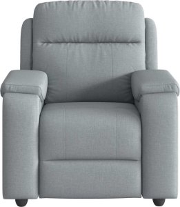 vidaXL Rozkładany fotel masujący, jasnoszary, obity tkaniną 3
