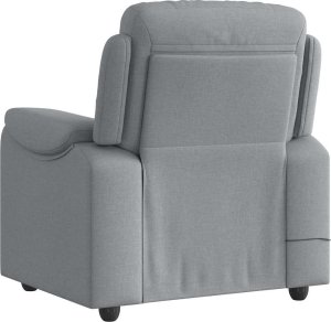 vidaXL Rozkładany fotel masujący, jasnoszary, obity tkaniną 5