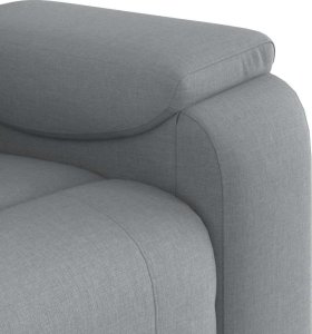 vidaXL Rozkładany fotel masujący, jasnoszary, obity tkaniną 9