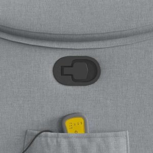 vidaXL Rozkładany fotel masujący, jasnoszary, obity tkaniną 10