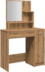 vidaXL Toaletka z lustrem, dąb artisan, 86,5x35x136 cm 2