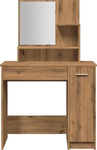 vidaXL Toaletka z lustrem, dąb artisan, 86,5x35x136 cm 4