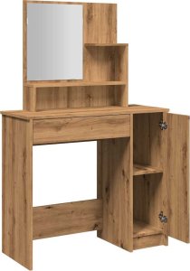 vidaXL Toaletka z lustrem, dąb artisan, 86,5x35x136 cm 7