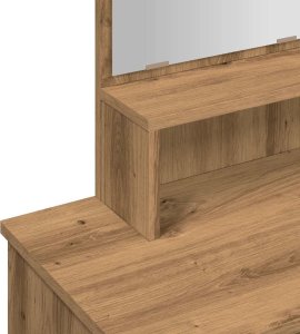 vidaXL Toaletka z lustrem, dąb artisan, 86,5x35x136 cm 9