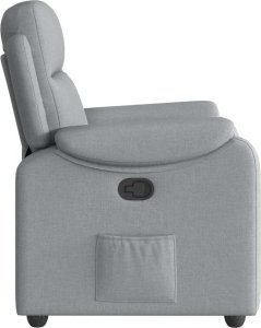 vidaXL Fotel rozkładany, jasnoszary, tapicerowany tkaniną 4