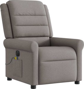 vidaXL Rozkładany fotel masujący, elektryczny, kolor taupe, tkanina 4