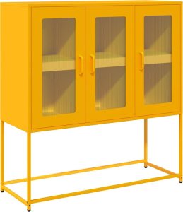 vidaXL Szafka, musztardowa, 100,5x39x107 cm, stal walcowana na zimno 2