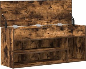 vidaXL Ławka z miejscem na buty, przydymiony dąb, 102x30,5x45 cm (859140) 8